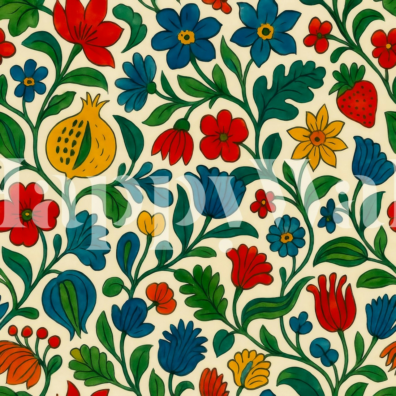 Blooming Floral Symphony wallpaper in a room