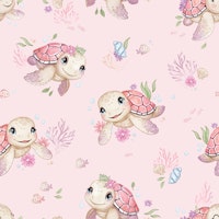 Turtle Tots - pink papiers peint