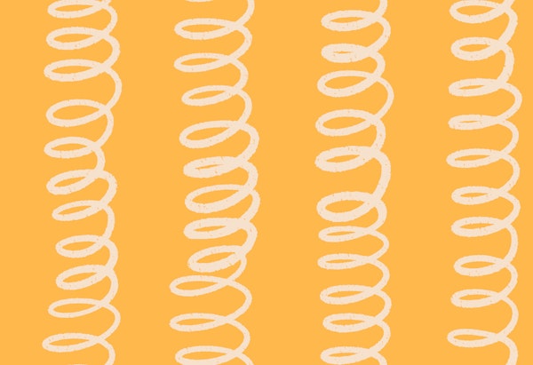 Sunny Yellow Loops Funky Spiral Stripes