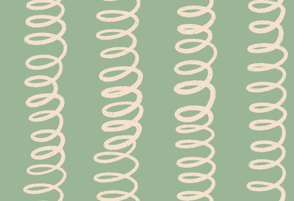 Sage Green Loops Funky Spiral Stripes