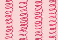 Cute Pink Loops Funky Spiral Stripes behang