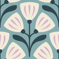 Vintage Bellflower Charm in Blue - S tapete