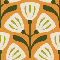 Vintage Bellflower Charm in Orange - L tapet