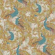 Peacock Garden in blue green rust