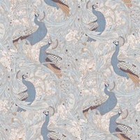 Peacock Garden in blue grey mustard papiers peint