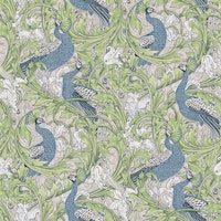 Peacock Garden in blue green grey papiers peint