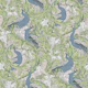 Peacock Garden in blue green grey