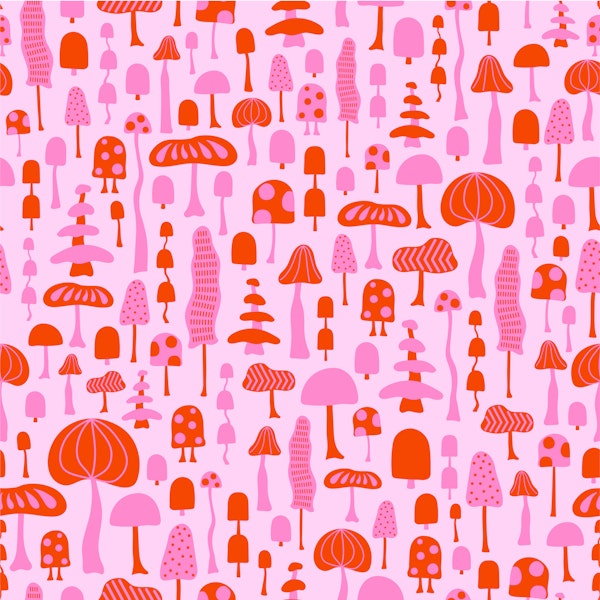 Mushroom Forest in Pink