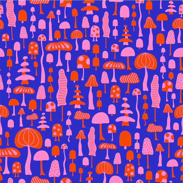 Mushroom Forest in Blue