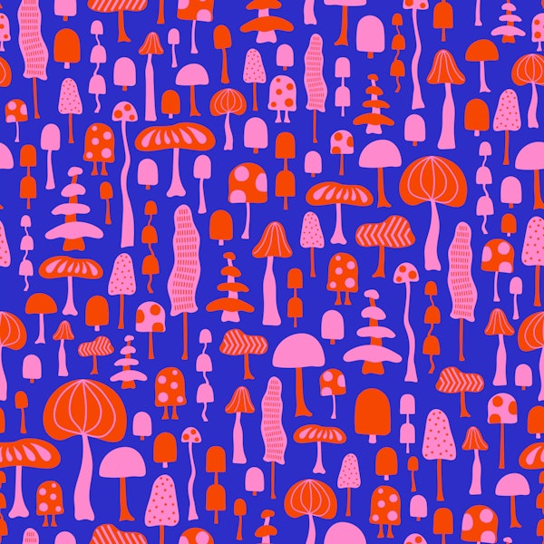 Mushroom Forest in Blue