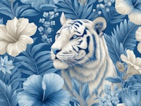 Blue Tiger in Blue Jungle wallpaper