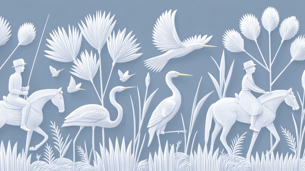 Herons and Horsemen Relief