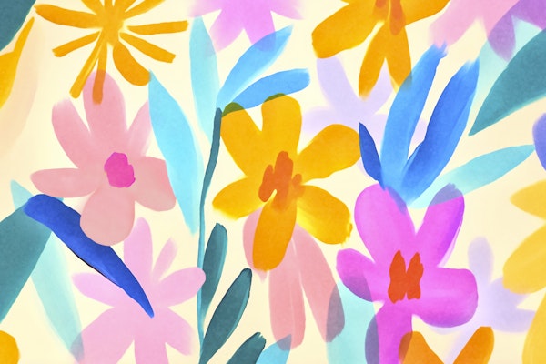 Expressive Summer Meadow Groovy Flowers