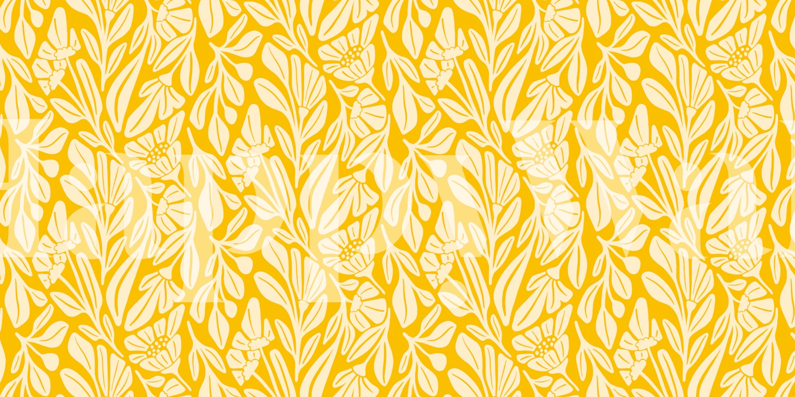 Minimalist Flowers Yellow tapet i ett rum