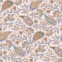 Paisley Fish Brown Lilac and Turquoise papiers peint