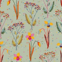 Polka Bloom Garden Muted Sage Green papiers peint