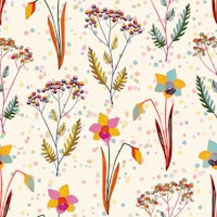 Polka Bloom Garden Beige papiers peint