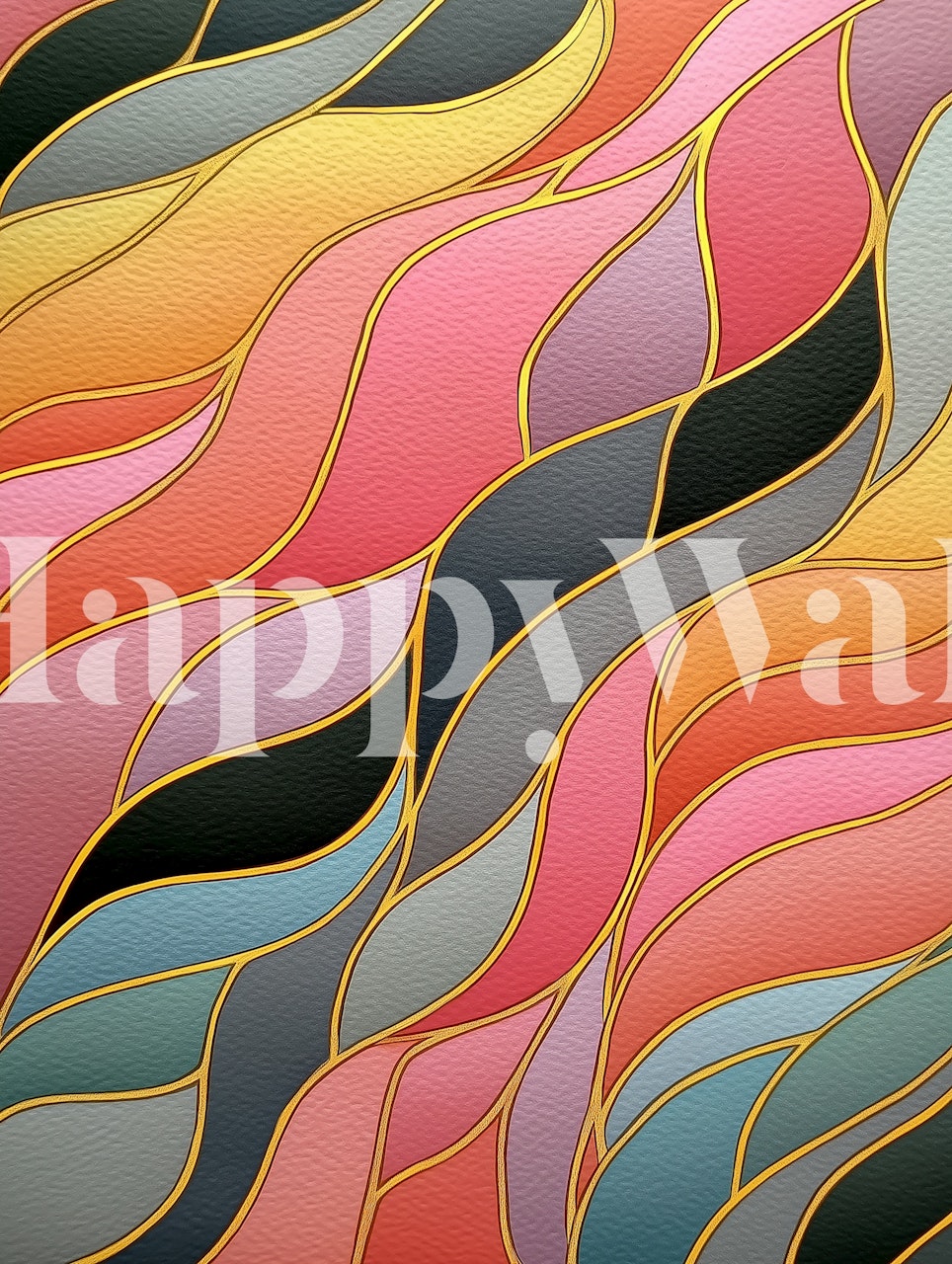 Tapeta Color Fusion Waves v místnosti