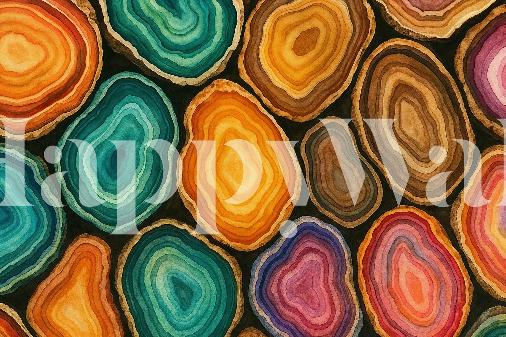 Earthy Gem Tones tapet i et rum