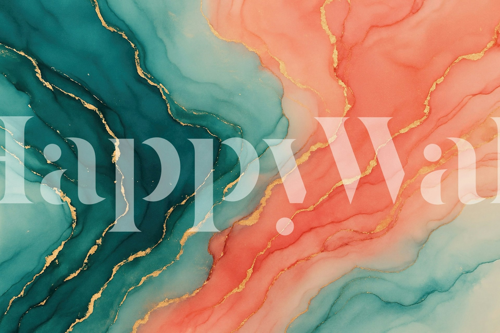 Tapeta Turquoise Coral Art Waves u sobi