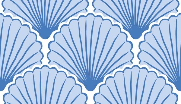 Seashell scallops - blue and white