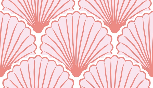 Seashell scallops - light pink and coral