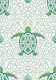 Sea turtle and coral reef - green mint