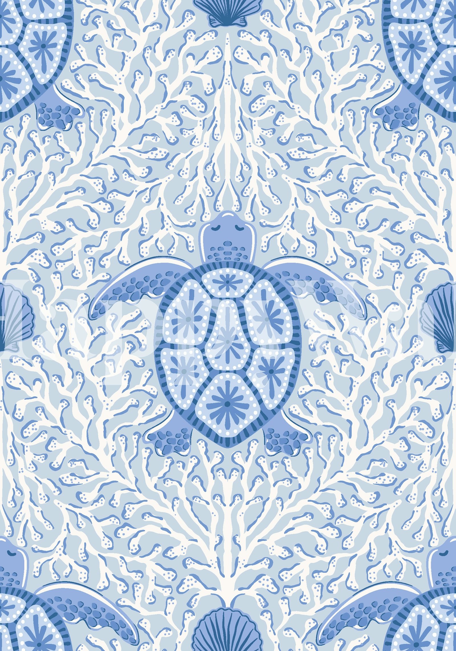 Blue Sea Turtle Coral Reef Wallpaper