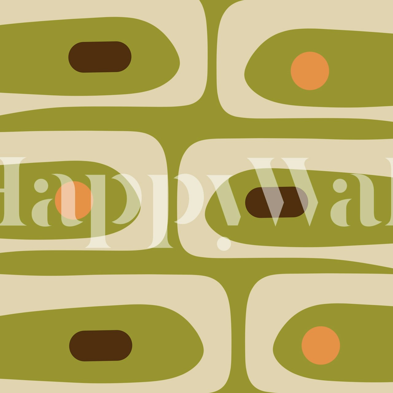 Mid Century Modern Avocado Piquet wallpaper in a room