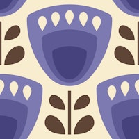 Mid-Century Tulips in Purple - L wallpaper