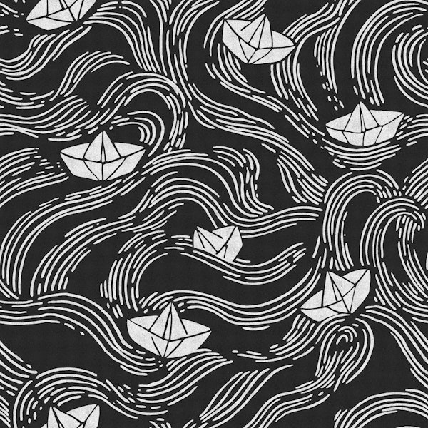Chalk Boats on a Blackboard