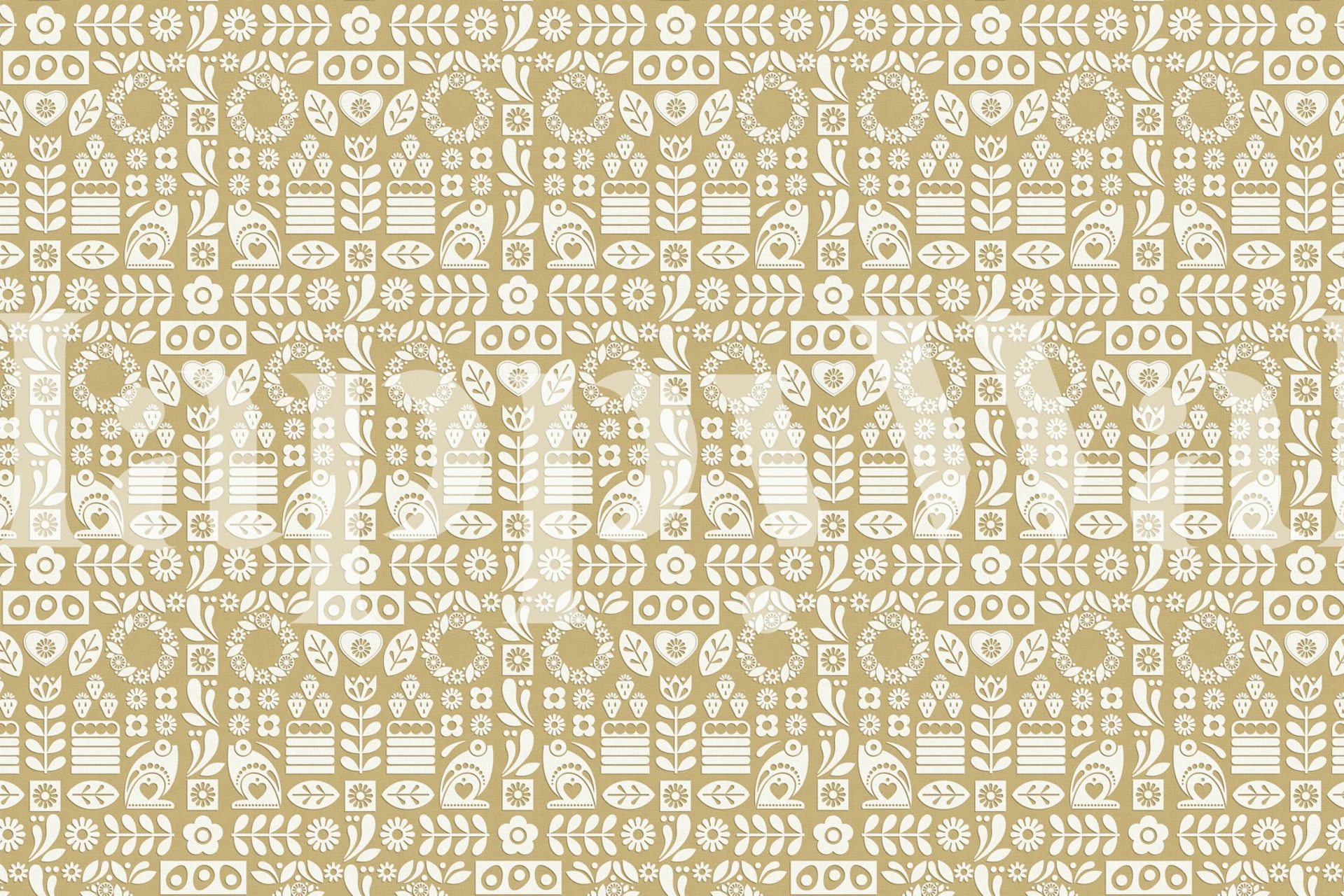 Scandi Midsommar Tan Cocoon tapet i et rum