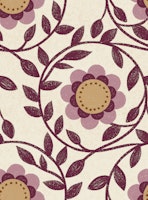 Violet Vintage Floral Gold Cream Large papel de parede