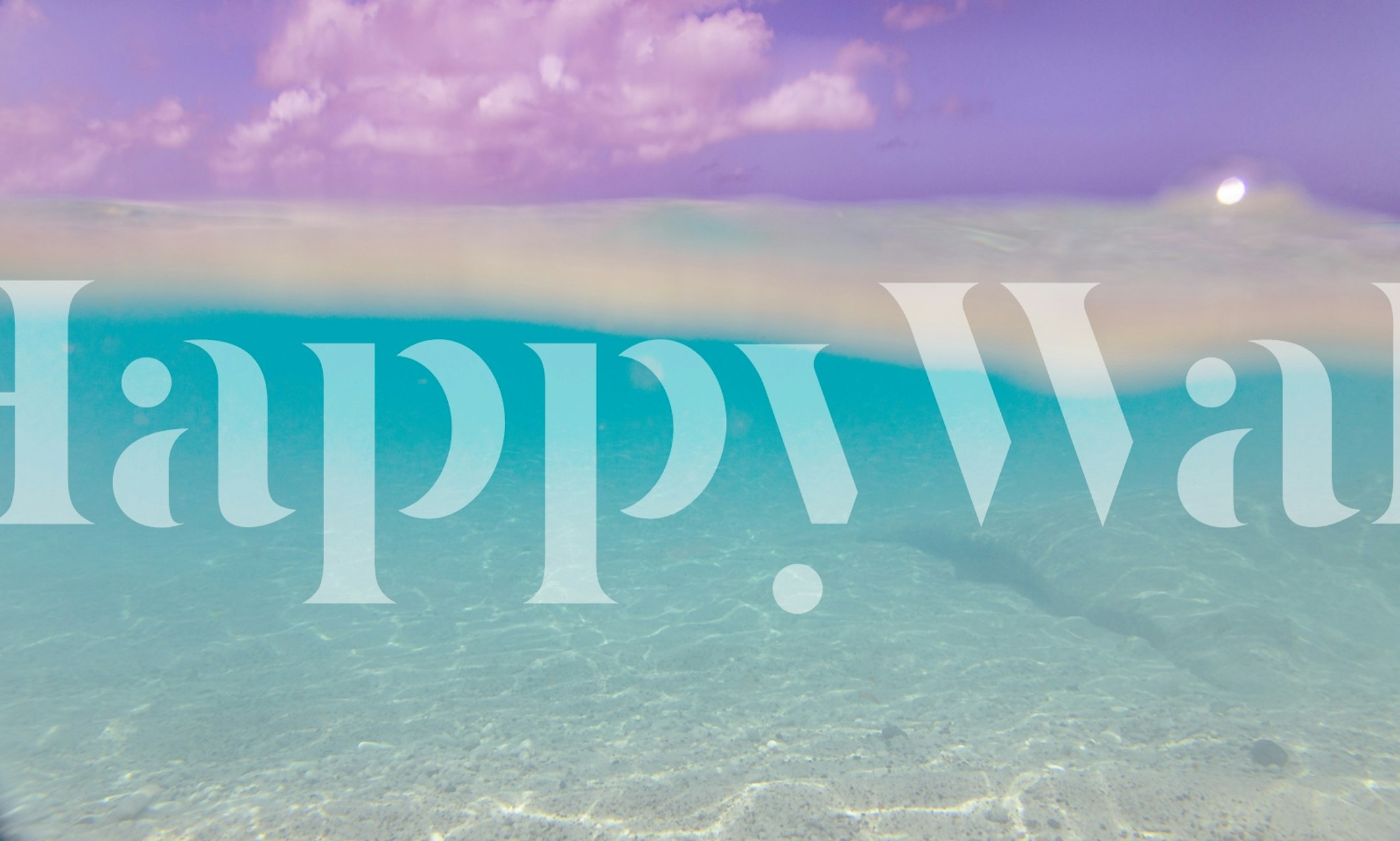 Underwater scene with turquoise water and purple sky wallpaper