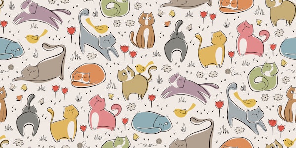 doodle cats garden - colorful