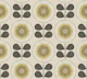 mid century flowers - mustard beige black