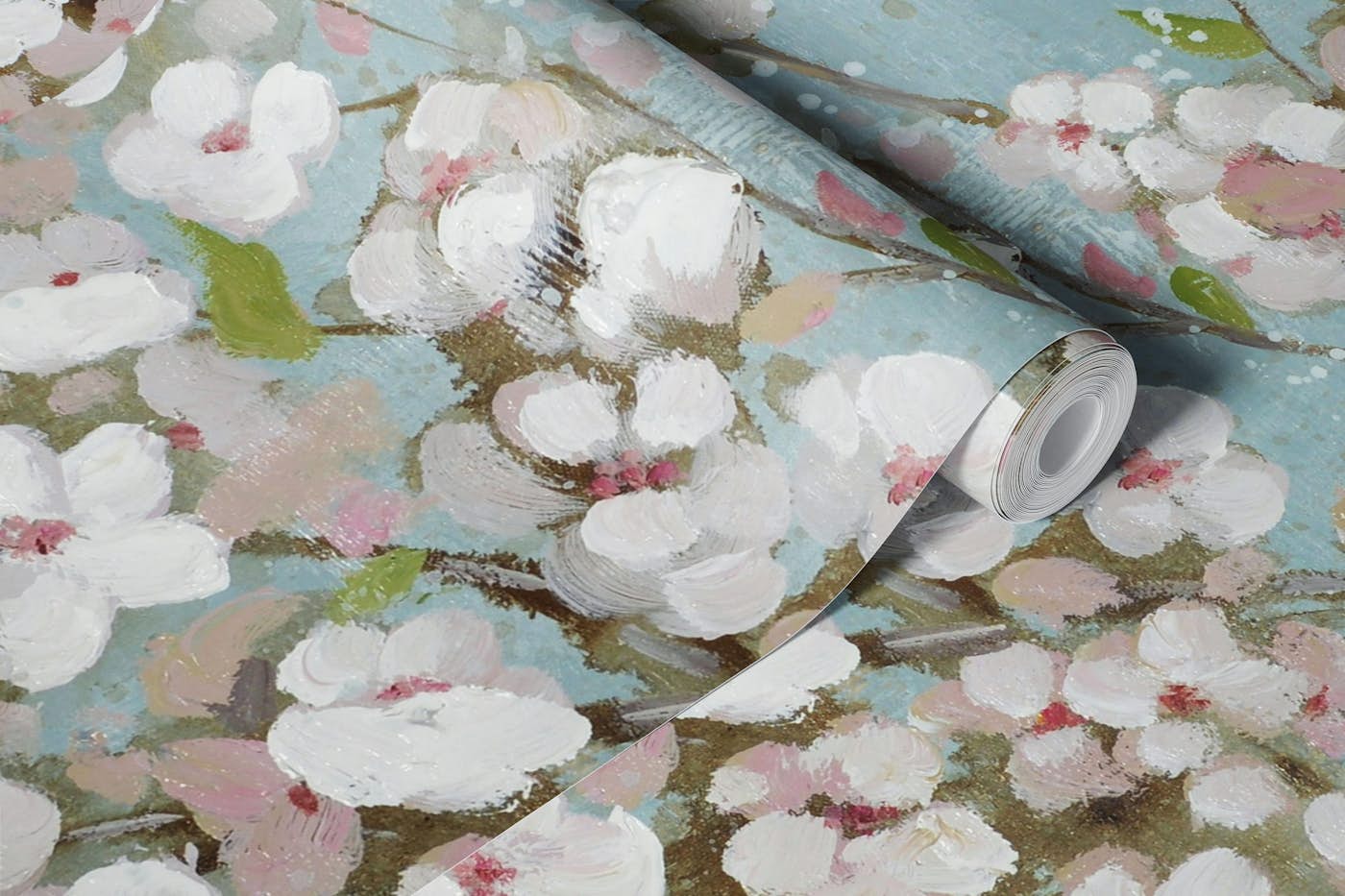 Pastel Blossom Branch Art wallpaper roll