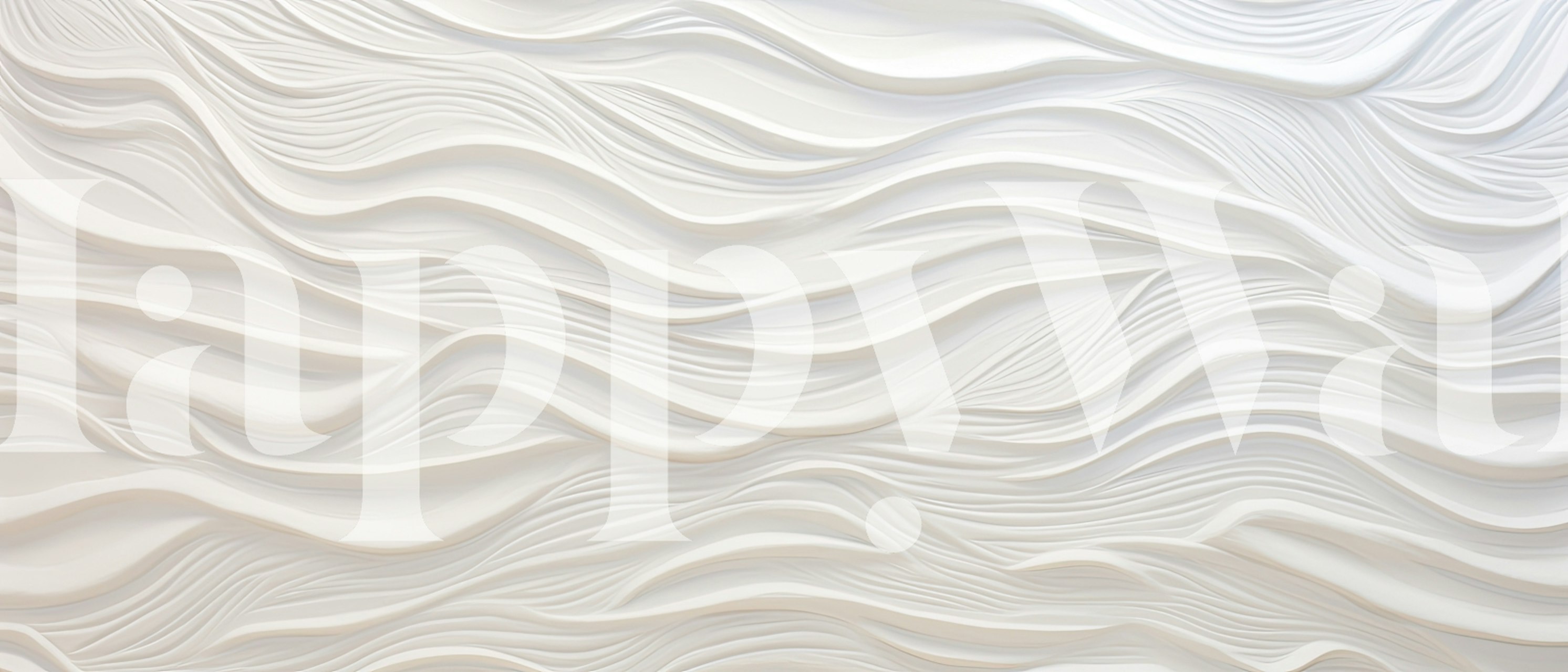 Textured flowing white wave pattern wallpaper