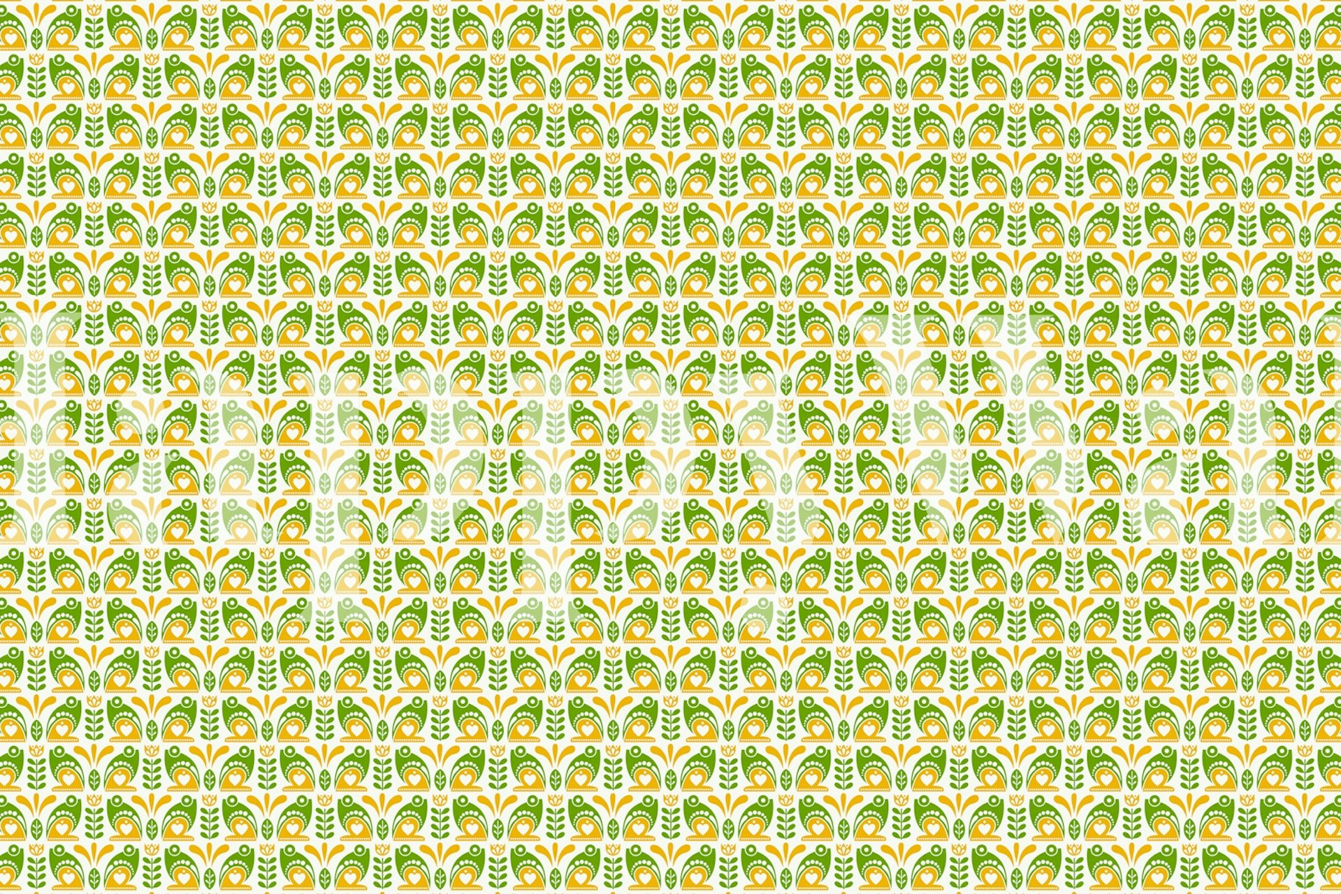 Scandi Midsommar Little Frogs wallpaper in a room