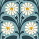 Elegant Daisy Design in Blue - L