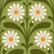 Elegant Daisy Design in Green - S