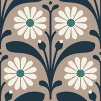 Elegant Daisy Design in Beige - S behang