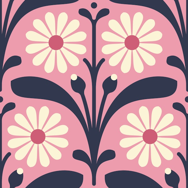 Elegant Daisy Design in Pink - S