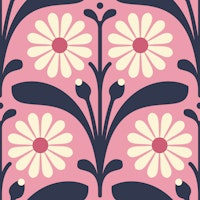 Elegant Daisy Design in Pink - L behang