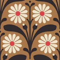 Elegant Daisy Design in Brown - S behang