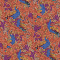 Peacock Garden in cobalt violet terracotta wallpaper