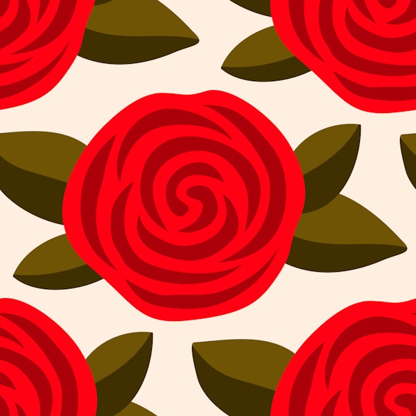 Dark red roses on beige background