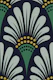 Art deco abstract blossoms scallop dark green