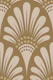 Art deco abstract blossoms scallops brown
