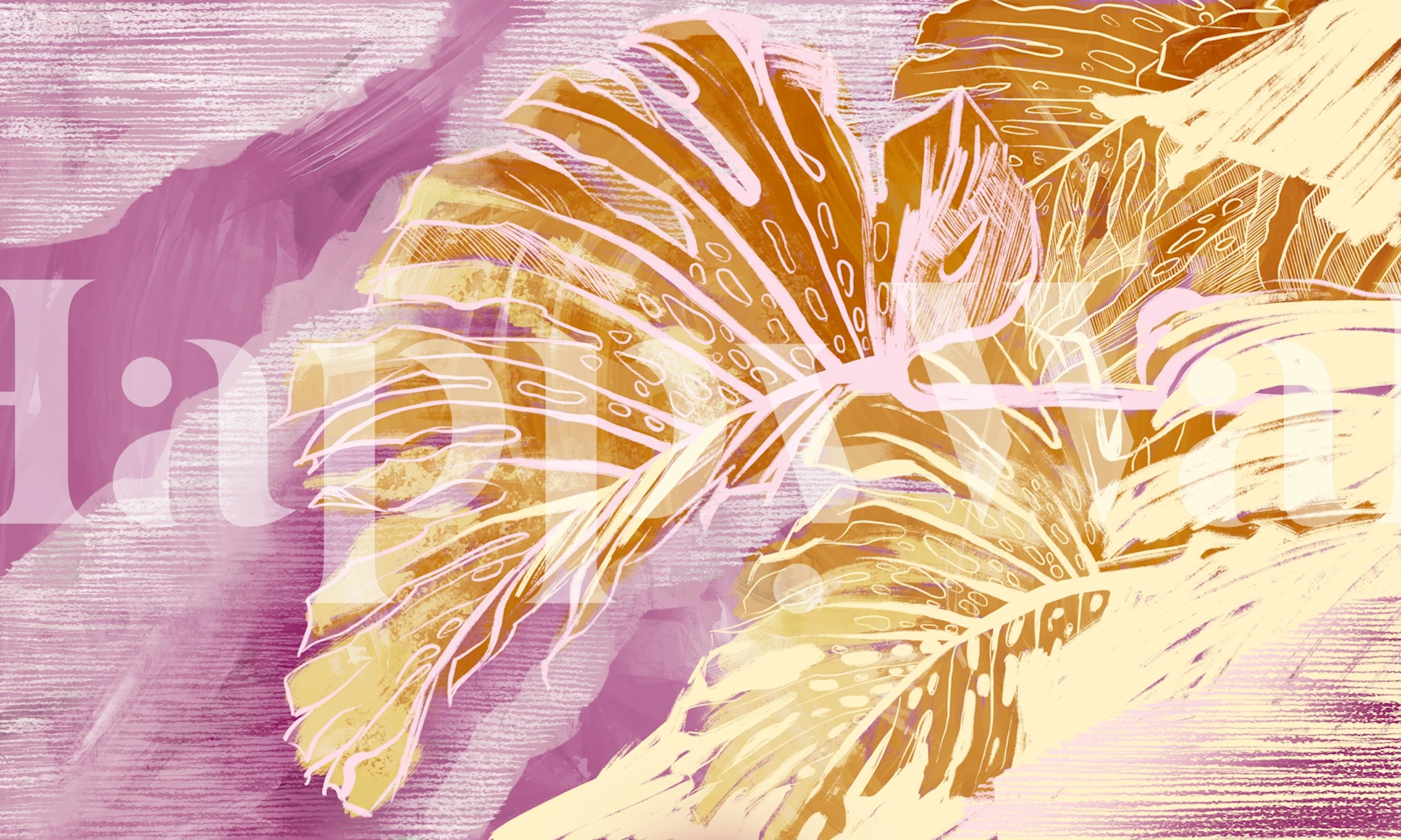 Abstract tropics 4 wallpaper in a room